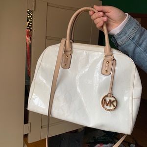 Michael Kors shiny white purse